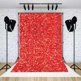 Lofaris Glitter Hot Red Silver Dots Twinkling Photo Backdrop